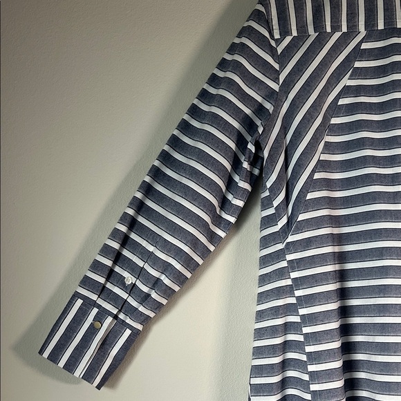 Donna Karan Navy and White Striped Blouse - Picture 3 of 12